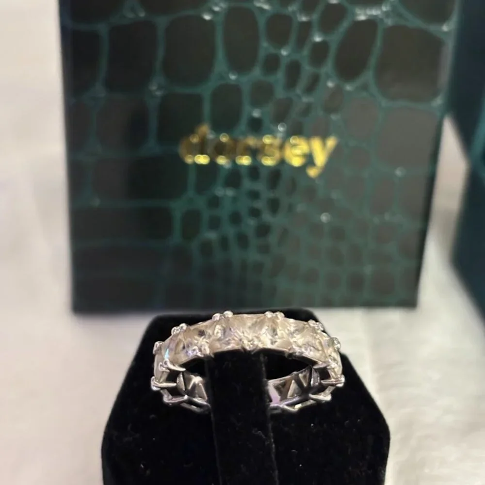 Dorsey Theodora Double Trillion Ring (White Sapphires) in Silver - size 8 - Picture 16 of 16